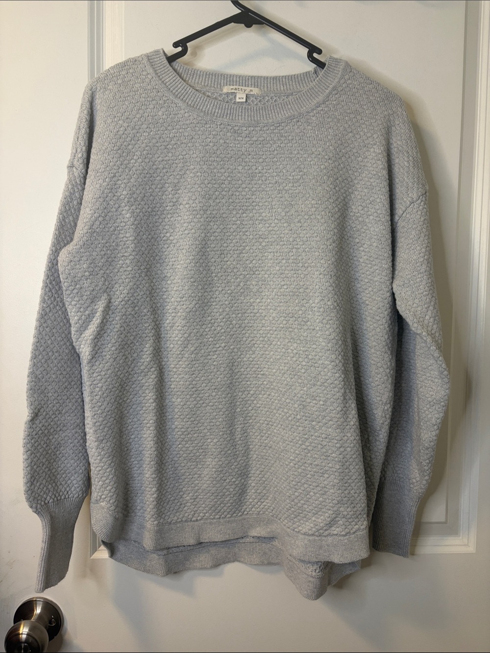 Matty M Heather Light Gray Crewneck Sweater